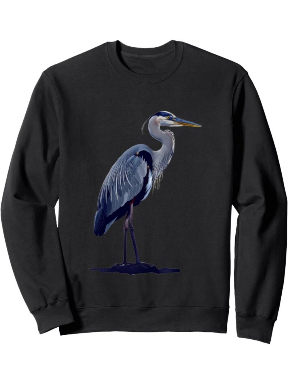 Blue Heron Full Moon Graphic Sweatshirt | Cozy Casual Wear | Unique Design